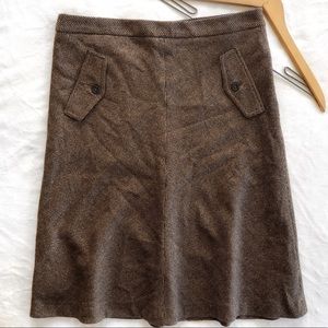 MASSIMO DUTTI • Wool & Silk Herringbone Skirt